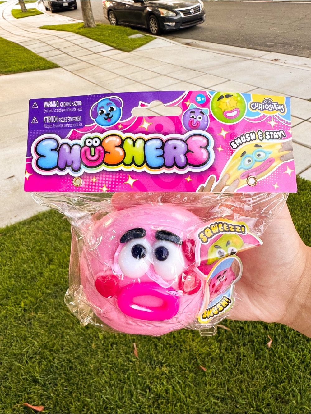 Authentic Smushers Pink Squeezy Character Toy - Kids Stress Squishy